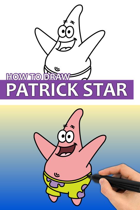 Learn how to draw Patrick Star from Spongebob Squarepants with this step by step drawing tutorial video. Enjoy! ♥ #patrickstar #cartoondrawing #drawing #howtodraw #easydrawingforkids #easydrawing #drawingtutorial #learntodraw Star Easy Drawing, Draw Patrick Star, Draw Cartoon, Easy Drawing Tutorial, Easy Drawings For Kids, Patrick Star, Drawing Tutorial Easy, Step Drawing, Easy Drawing