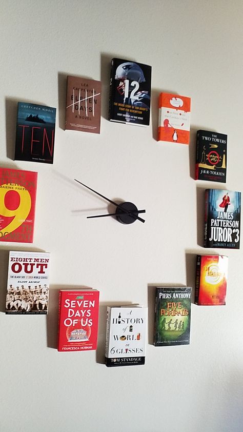 Room Clock Aesthetic, Reader Room Ideas, Reader Room Decor, Book Wall Decoration, Wall Clock Ideas Creative, Diy Wall Clock Ideas Creative, Book Art Wall, Reader Room Aesthetic, Bookstore Ideas Design