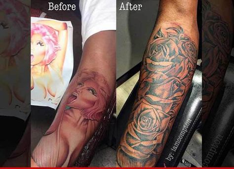 Safaree Samuels -- Buries Nicki Minaj ... Tatt Man Apologizes (PHOTO) | TMZ.com Nicki Minaj Tattoo, Barbie Tattoo, Couple Tattoos Love, Rose Tattoo On Arm, Famous Tattoo Artists, Tribute Tattoos, Nicki Minaj Photos, C Tattoo, Black Girls With Tattoos