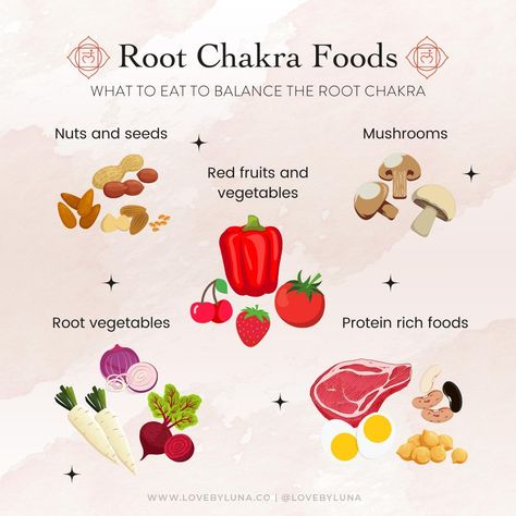 Chakra Foods, Chakra For Beginners, Fruit Infused Water Recipes, The Root Chakra, Kundalini Meditation, Chakra Health, Root Chakra Healing, Chakra Cleanse, Color Healing