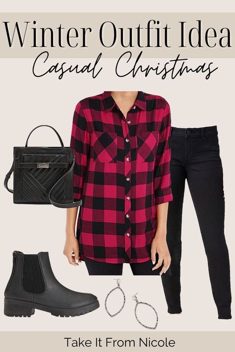 Black And Red Flannel Outfit, Red And Black Plaid Shirt Outfit, Plaid Tunic Outfit, Buffalo Plaid Shirt Outfit, Black Plaid Shirt Outfit, Red Plaid Shirt Outfit, Red Flannel Outfit, Plaid Flannel Outfit, Tunic Tops Outfit