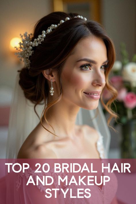 Did you know that the perfect bridal hair and makeup can transform your entire wedding look? Dive into our stunning wedding article packed with 20 photos showcasing dream hairstyles and breathtaking makeup ideas. From elegant updos to glowing makeup artistry, explore the ultimate bridal beauty secrets. Ready to dazzle on your big day? Click now and unlock the magic of breathtaking bridal transformations! Minimalist Bridal Hair Accessories, Wedding Guest Makeup And Hair, Side Part Wedding Hair Updo, Glam Bridal Hair Updo, Bridal Hair With Tiara And Veil, Bridal Hair For Strapless Dress, Bridal Hair Updo Front View, Wedding Hair Round Face, Beast Live Action