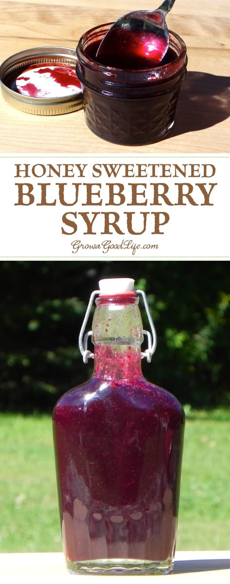 This homemade blueberry syrup with honey allows the true sweet fruit flavor to stand out. Enjoy in tea, on pancakes, in yogurt, and as an ice cream topping. Blueberry Syrup Recipe, Homemade Blueberry Syrup, Sweet Sauces, Blueberry Syrup, Homemade Syrup, Snacks Ideas, Sweet Fruit, Blueberry Recipes, Ice Cream Toppings