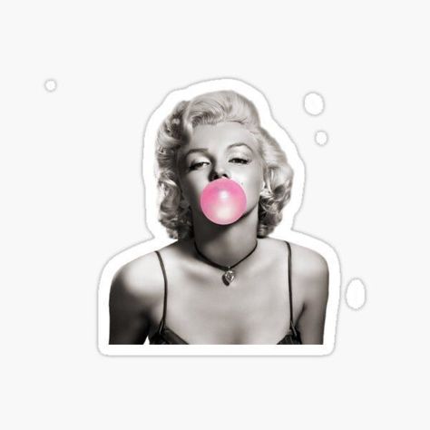 Marylin Monroe Bubble Gum, Preppy Stickers, Cute Laptop Stickers, Tumblr Stickers, Computer Sticker, Scrapbook Stickers Printable, Cool Stickers, Aesthetic Stickers, Journal Stickers