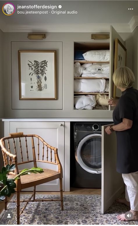 Hidden Laundry Rooms, Laundry Nook, Hidden Laundry, Laundry Room Layouts, Modern Laundry Rooms, Laundry Room Remodel, Laundry Room Inspiration, Small Laundry Room, Laundry Room Storage