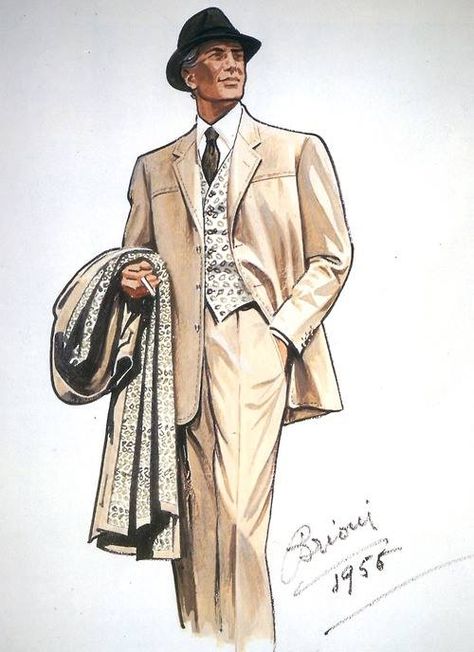 Vintage gentleman 1950s Fashion Menswear, Men's Fashion Illustration, Robert Langdon, Vintage Gentleman, Mens Fashion Illustration, Fashion Illustration Vintage, Vintage Mens Fashion, Mens Luxury Fashion, Retro Mode