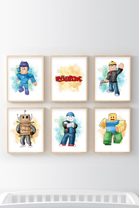 Roblox Gamer Playroom Wall Art Boy Room Themes Kids, Roblox Room Ideas For Boys, Roblox Bedroom Ideas For Boys, Roblox Room Decor, Boys Bedroom Decor Ideas For Kids, Roblox Bedroom Ideas, Boys Gamer Bedroom Ideas, Roblox Bedroom, Roblox Room Ideas