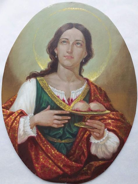 Saint Agatha Of Sicily, St Agatha, Roman Catholic Art, Female Saints, Saint Art, Saint Agatha, St Dymphna, Jeanne D'arc, Saints And Sinners