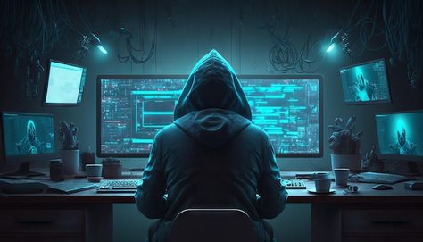 Photo a hacker in a hoodie is sitting on... | Premium Photo #Freepik #photo #stalker #anonymous-hacker #hacker #anonymous Haker Picture 4k, Hacker Wallpaper Desktop, Hacker Wallpaper For Pc, Hacker Wallpaper Full Hd, Hacking Wallpaper For Pc, Hacker Dp, 1440x900 Hd Wallpaper, Hacker Image, Hacker Background