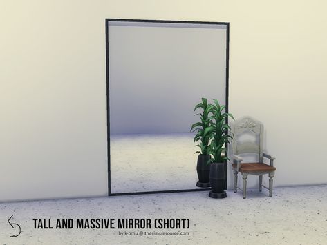 A big mirror for any home. Fits on short, medium and tall walls, and it's shiftable! Found in TSR Category 'Sims 4 Mirrors' Sims 4 Cc Full Length Mirror, Ts4 Mirror Cc, Sims4 Mirror, Massive Mirror, Sims 4 Cas Background, Cas Background, Living Room Sims 4, Sims 4 Cc Furniture Living Rooms, Mod Wall