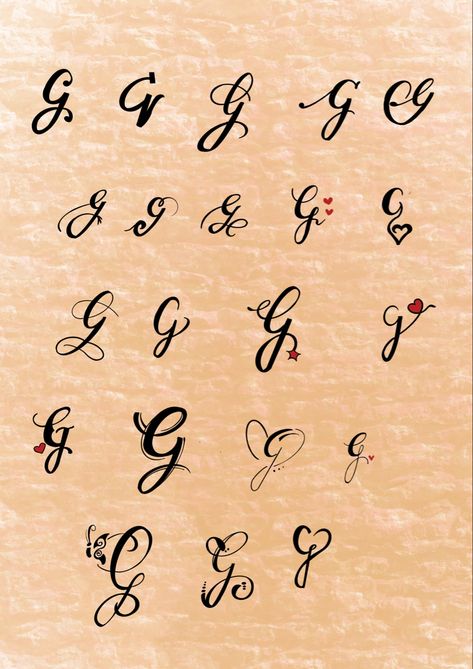 Sreenila’s Art & Ink Tattoo Studio Letter G Nails, Letter G On Nails, G Alphabet Design, G Initial Tattoo, Letter G Tattoo Ideas, G Tattoo Letter Design, Calligraphy G, Tatto Letters, Letter G Tattoo