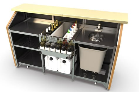 Mobile Bar With Wheels | Portabar | Portabar Cocktail Station Bar, Portable Bar Ideas, Mobil Bar, Cocktail Bar Design, Mobile Bar Cart, Cocktail Bar Cart, Mobile Cocktail Bar, Bar On Wheels, Commercial Kitchen Design