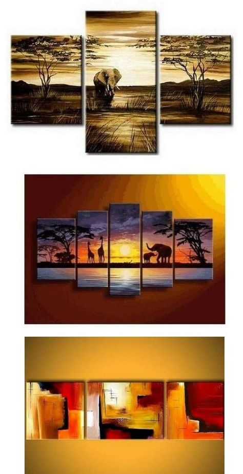 3 Panel Painting Ideas, 3 Piece Canvas Art Living Room, Wide Paintings, 3 Piece Acrylic Painting, Three Canvas Art, Multiple Canvas Art, Three Canvas Painting, Multi Panel Canvas Painting, Canvas Painting For Bedroom