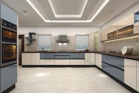 Kitchen False Ceiling Design Modern, Kitchen False Ceiling Design, False Ceiling Kitchen, Modern Style Kitchen, Kitchen Ceiling Design, Ceiling Kitchen, New Ceiling Design, Interior Design Renderings, Kitchen Modular