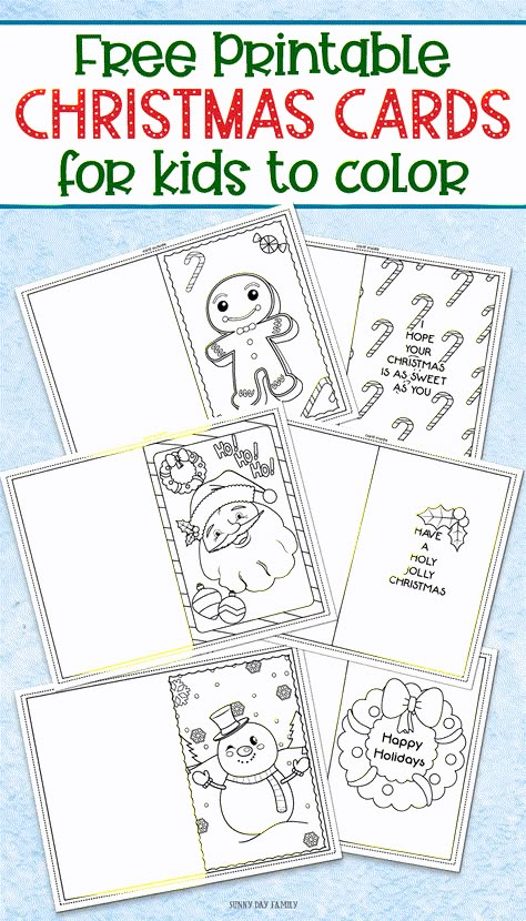 FREE printable Christmas cards for kids to color and send! Perfect for teacher gifts, grandparent gifts, or a Christmas random act of kindness. Super cute and fun Christmas craft for kids! #christmascards #christmascardideas ##christmas #christmascrafts #craft #diy #kidscrafts #kidsactivities Printable Christmas Cards For Kids, Christmas Cards For Kids, Free Printable Christmas Cards, Christmas Cards Kids, Christmas Homescreen, Christmas Kindergarten, Fun Christmas Crafts, Cards For Kids, Christmas School