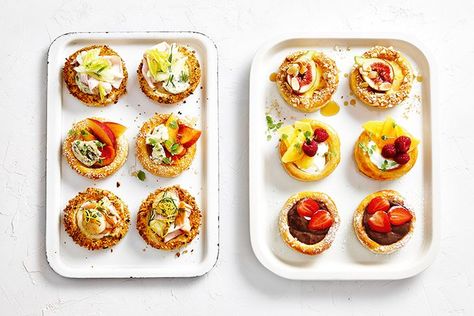 Party starter: Sweet & Savoury Vol-au-vents Christmas Starters Ideas, Starters Ideas, House Party Ideas, Christmas Starters, British Baking Show Recipes, Starter Ideas, Savory Pastries, Home Gathering, Puff Pastry Appetizers