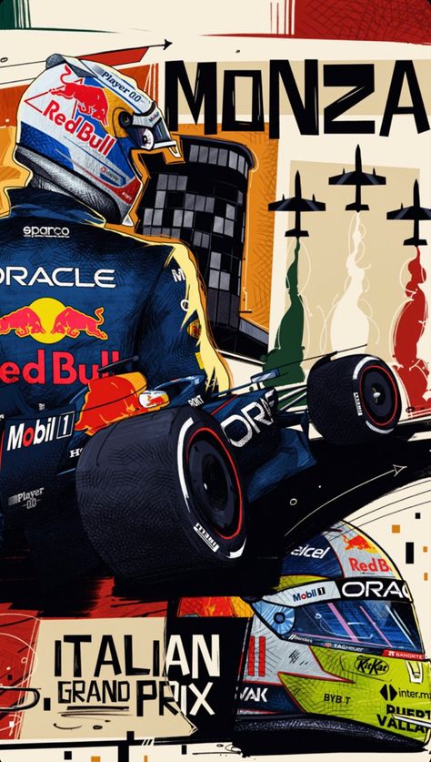 F1 Racing Poster, F1 Poster Design, Bulls Wallpaper, Grand Prix Posters, Red Bull F1, Singapore Grand Prix, F1 Art, F1 Wallpaper Hd, Italian Grand Prix