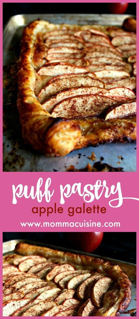 Galette Recipes, Puff Pastry Apple, Apple Pastry, Apple Salad Recipes, Apple Puff Pastry, Puff Pastries, Apple Galette, Puff Pastry Tart, Easy Puff Pastry