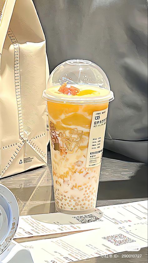 Mango Tea Boba, Mango Sago Drink, Sago Drink, Mango Milk Tea, Mango Bubble Tea, Mango Boba, Boba Time, Boba Aesthetic, Mango Sago