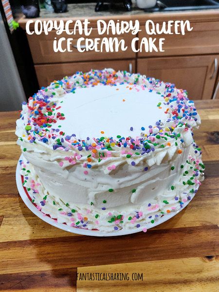 Fantastical Sharing of Recipes: Copycat DQ Ice Cream Cake Ice Cream Cake Icing Recipe, Ice Cream Cake Frosting Recipe, Ice Cream Cake Frosting, Copycat Dairy Queen, Dq Ice Cream Cake, Dq Ice Cream, Dairy Shop, Carvel Ice Cream Cake, Dairy Queen Ice Cream