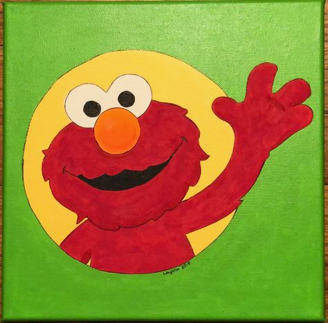 Elmo Painting Canvas, Elmo Painting, Baby Painting, Canvas Painting Designs, Painting Designs, Passion Project, Painting Class, Painting Art Projects, Crafts Ideas