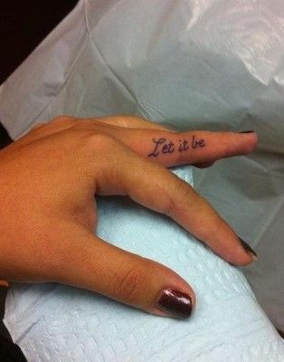 Let It Be Tattoo, Cool Finger Tattoos, Finger Tattoo Ideas, Small Shoulder Tattoos, Small Finger Tattoos, Finger Tats, Finger Tattoo For Women, Foot Tattoos For Women, Best Tattoos For Women