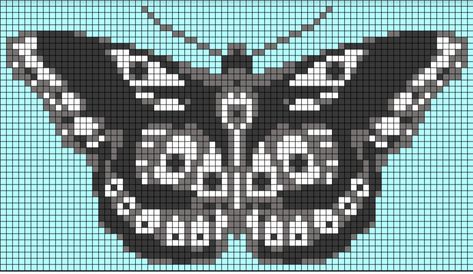 Pixel Grid Art 32x32, Moth Crochet Tapestry, Moth Grid Pattern, Pixel Patterns Crochet, Free Alpha Patterns, Witchy Alpha Pattern, Moth Alpha Pattern, Moth Pixel Art, Crochet Alpha Patterns