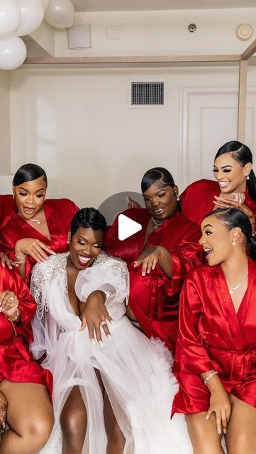 Tyiesha M on Instagram: "🌹❤️GRWM Bridal Party Edition ❤️🌹  . . .  Bride @lyricallysha Bridal Hairstylist: @hair_chemistrymiami  Content Creator: @chemxbeauty  Bridal MUA: @mua_ttt_tia  Planner: @mbmeventsdesign  Photographer: @stanlophotography  Videographer: @unleashedvizuals  Bridesmaid MUA: @enhanceme.beauty @unbeatablefaces   #weddingday #bridesquad" Group Chat Photo Ideas, Bridal Hairstylist, Black Bridesmaids, Bridal Party Photos, Traditional Bride, Bride Squad, Bridal Robes, Girls Makeup, Content Creator