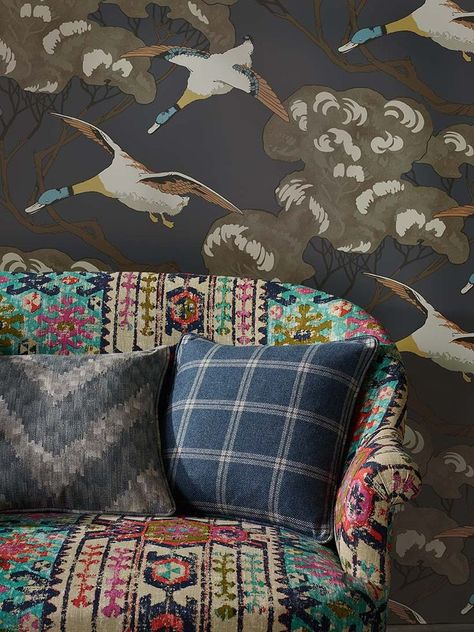 Mulberry Flying Ducks, Ducks Wallpaper, Flying Ducks, Duck Wallpaper, Mulberry Home, Gp&j Baker, Hallway Designs, Tile Rug, Fabric Rug