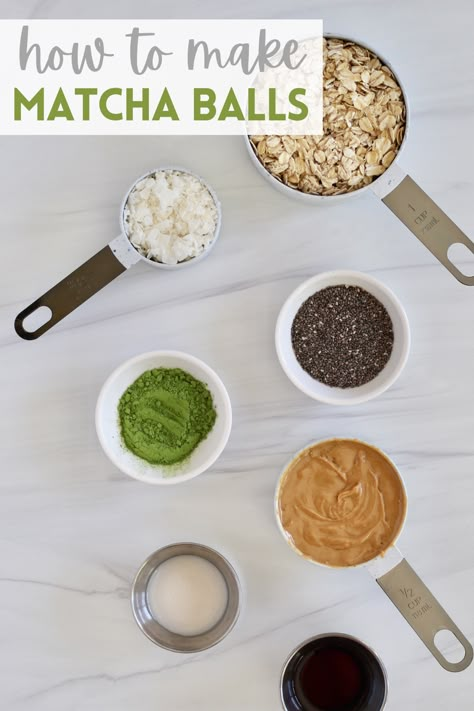 Matcha Power Balls, Matcha Balls Energy Bites, Matcha Protein Balls, Matcha Breakfast Recipes, Matcha Bites, Matcha Balls, Matcha Energy Bites, Matcha Energy Balls, Matcha Snacks