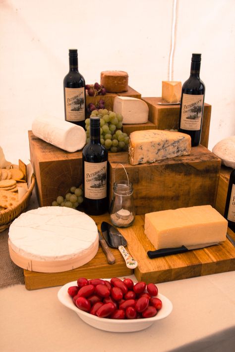 Cheese display on oak blocks Cheese Counter Display, Cheese And Crackers Display, Cheese Trolley, Charcuterie Shop, Cheese Station, Cheese Boutique, Food Setup, Buffet Setup, Elevated Food