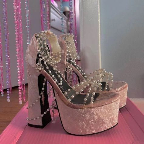 Doll Kill Shoes, Dolls Kill Heels, Dollskill Heels, Bratz Heels, Pink Prom Shoes, Bratz Shoes, Relatable Songs, Dollskill Shoes, Fairy Heels