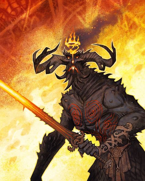 Surtur, rey de los gigantes de fuego. Johan Egerkrans, Norse Myth, Mythology Art, High Fantasy, Norse Mythology, Fantasy Inspiration, Medieval Fantasy, Art Club, Fantasy Artwork