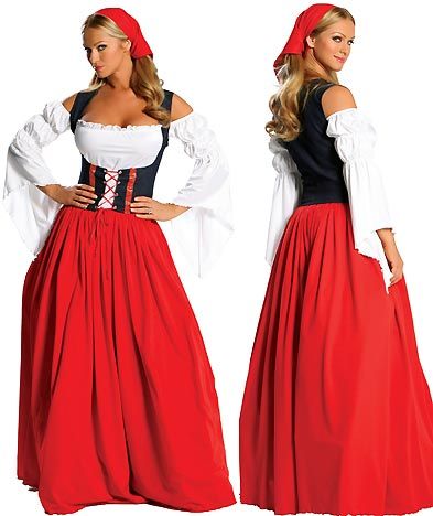 Topic: Renaissance and medieval costumes | HeroMachine Character ... Peasant Dress Costume, Switzerland Outfit, Maid Fancy Dress, Wench Costume, Beer Girl Costume, Winter Mode Outfits, Adult Fancy Dress, Oktoberfest Costume, German Dress