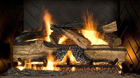 Amazon.com: Sure Heat CS30DBNG Sure Heat Country Split Oak Dual Burner Vented Gas Log Set, 30-Inch, Natural Gas: Home & Kitchen Gas Log Sets, Fireplace Logs, Gas Fireplace Logs, Oak Logs, Fireplace Hearth, Wood Sample, Gas Logs, Diy Fire Pit, Wood Burning Fires