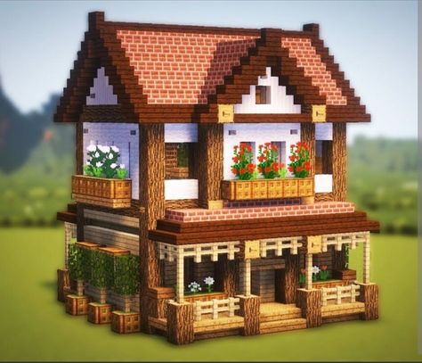 Pretty Minecraft Houses, Minecraft Cottage House, Minecraft Small House, Cottage Minecraft, Minecraft Starter House, Minecraft Houses Survival, Rumah Minecraft Sederhana, Minecraft Mansion, Minecraft Houses Blueprints