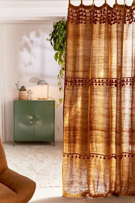 Curtains Handmade, Cortina Boho, Curtain Door, Curtain Bedroom, Vintage Kitchens, Bedroom Curtain, Bohemian Curtains, The Curtains, Boho Shower Curtain