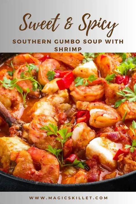 Slow cooker Southern gumbo soup with shrimp. This Southern gumbo soup is easy to make and full of flavor. Ready in 40 hours, this shrimp gumbo soup recipe takes advantage of the convenience of the slow cooker. #slowcooker #crockpot #dinner #lunch #homemade #soup #southern #food #cooking #recipes #delish Southern Gumbo, Gumbo Soup Recipe, Shrimp Gumbo, Gumbo Soup, Seafood Gumbo, Soup Recipes Slow Cooker, Slow Cookers, Gumbo, Slow Cooker Soup