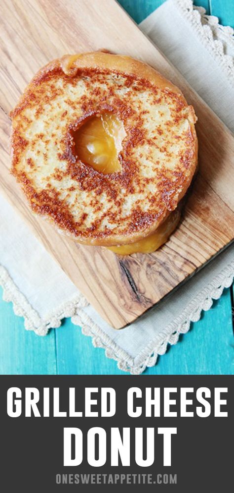 Donut Grilled Cheese, Donut Sandwich Ideas, Cheese Donut, Grilled Cheese Truck, Jelly Custard, Halloween Pie, Grilled Cheese Panini, Pie Night, Gourmet Grilled Cheese Sandwich