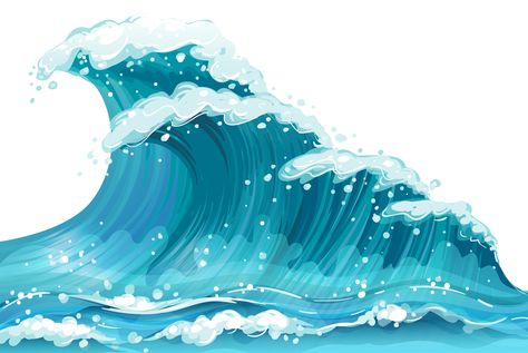 Wave Clipart, No Wave, Ocean Clipart, Festa Moana Baby, Giant Waves, Wave Illustration, Waves Vector, Colour Painting, Waves Background