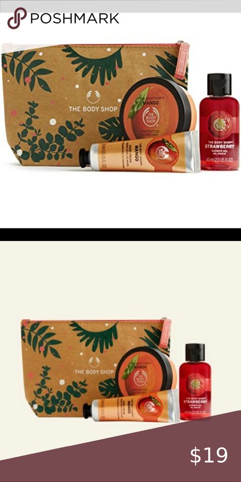 2/$35 THE BODY SHOP Sweet Mango & Strawberry Gift Pouch Body Shop Mango, Strawberry Gifts, Gift Pouch, The Body Shop, The Body, Gift Set, Mango, Pouch, Gifts