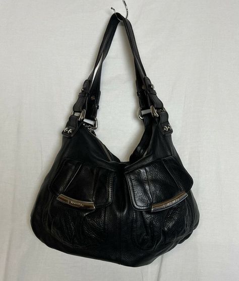 Maggiecore Aesthetic, 2000 Handbags, Y2k Style Black Shoulder Bag For School, Big Shoulder Bag, 2000s Shoulder Bag, Vintage Black Hobo Bag, Black Vintage Hobo Shoulder Bag, 2000s Accessories Handbags, 2000s Bags