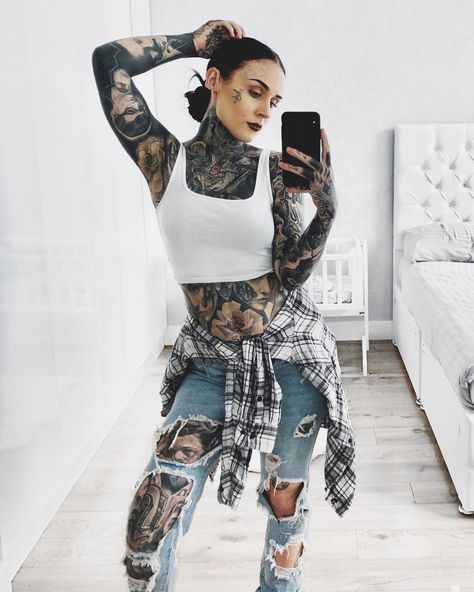 Monami Frost on Instagram: “Just an everyday look! ❄️” Chris Garver, Tattooed Woman, Monami Frost, Tattooed Women, Full Body Tattoo, Body Suit Tattoo, Tattoo Model, Tattoo Models, July 1