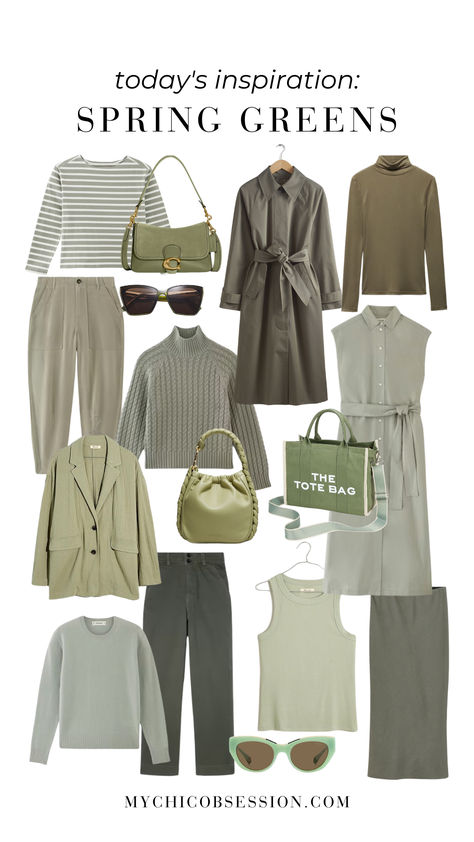 There’s something about these shades of olive and sage green that scream spring looks! Here are a few pieces that will get you excited for spring blooms and warmer weather. Sage Green Bag Outfit, Olive Green Bag Outfit, Green Shoulder Bag Outfit, Sage Green Outfit Ideas, Sage Green Fashion, Green Tshirt Outfit, Sage Green Outfit, Green Bag Outfit, Pisces Style