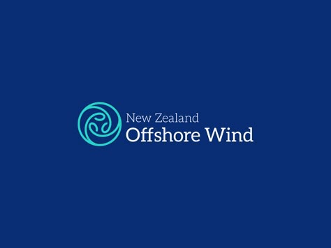 NZ Offshore Wind Logo by Chris Young Wind Logo Design, Emerald Branding, 2023 Fonts, Renewable Energy Logo, Wind Logo, Wing Logo, World Logo, Logo M, Energy Logo