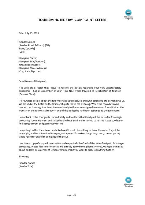 Do you have an urgent concern or complaint and you want to write a formal complaint to a manager or supplier? Download this example accommodation complaint lett Formal Complaint Letter, Return To Work Form, Letter Of Complaint, Hotel General Manager, Formal Letter Template, Complaint Letter, Free Letters From Santa, To Whom It May Concern, Formal Letter