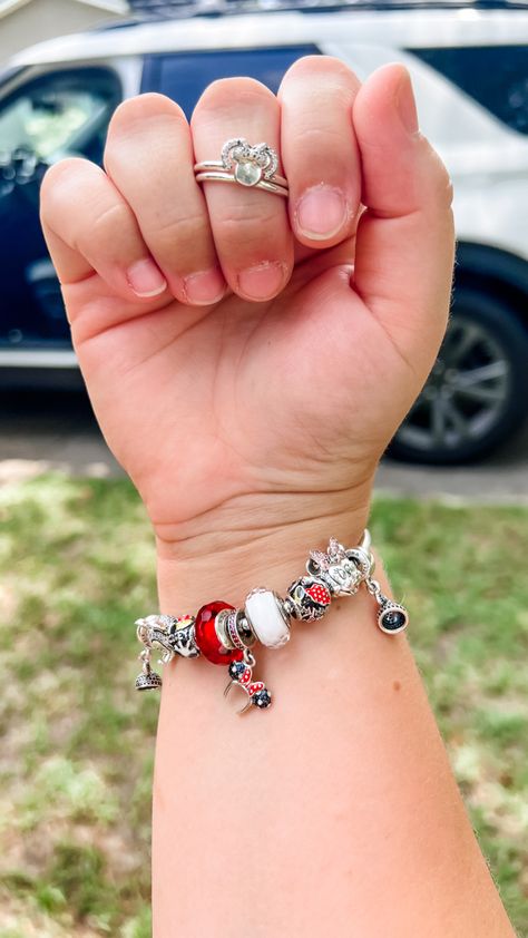 #pandora #pandoracharms #disney #disneyjewelry #wdw #aesthetic #fashion #mickey #mickeymouse #designerjewelry #trending #minnie Wdw Aesthetic, Pandora Mickey Mouse, Mickey Mouse Bracelet, Disney Jewelry, Bracelet Ideas, Pandora Bracelets, Pandora Bracelet, Pandora Charms, Aesthetic Fashion