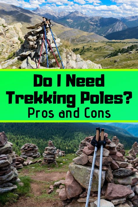 Some hikers can’t do without trekking poles and others couldn’t care less for them. This guide outlines the pros and cons of trekking poles to help you decide whether or not you want to use them during your next hike. I’ll also outline some of the different types of trekking poles available and what to look for when buying. #TrekkingPoles #HikingPoles #HikingStaff #Camping #Hiking #NationalParks #Hiker #Backpacker #Hike  #Camp #Trekking #Backpacking #Tent Hiking Staff, Care Less, Hiking Poles, Thru Hiking, Nordic Walking, Trekking Poles, Hiking Tips, Hiking Gear, Camping Meals