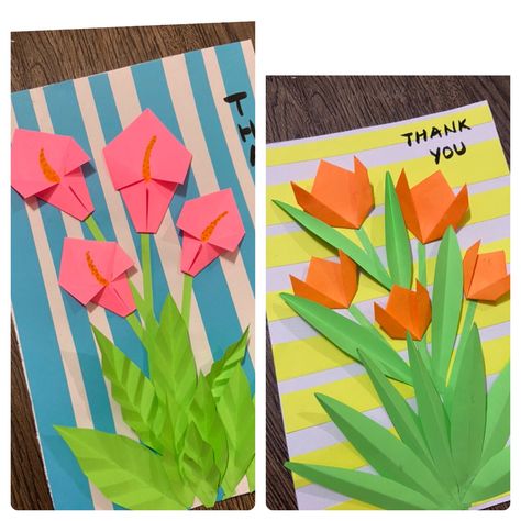 Thank You Craft Ideas, Beach Crafts For Kids, Teachers Day Card, Tulips Card, Flower Pots Outdoor, Teacher Cards, Outdoor Flowers, Garden Theme, Beach Crafts