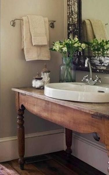 One Room Challenge: Week 1 - Jenna Sue Design Blog Bathroom Sink Diy, Cottage Style Bathrooms, Vintage Sink, Unique Bathroom Vanity, French Country Bathroom, Serene Bathroom, Rustic Bathroom Vanities, Diy Vanity, Vintage Bathrooms